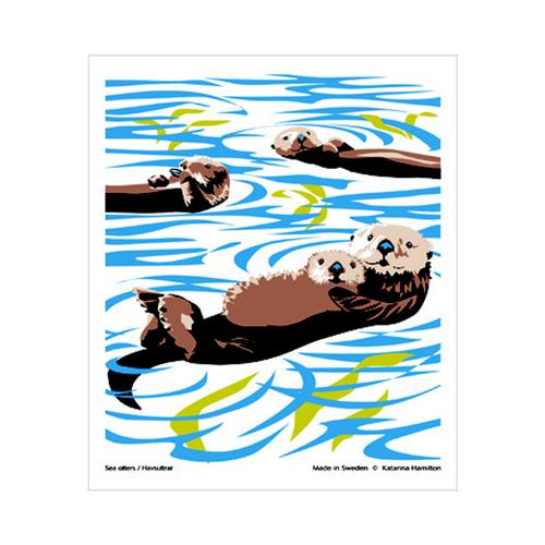 Swedish Dish Towel: Sea Otters