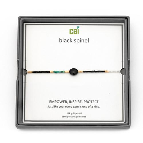 Classy Mini-Gem Bracelet: Black Spinel