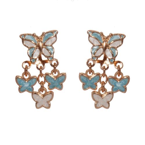 Front-Back Earrings: Butterflies (Blue)