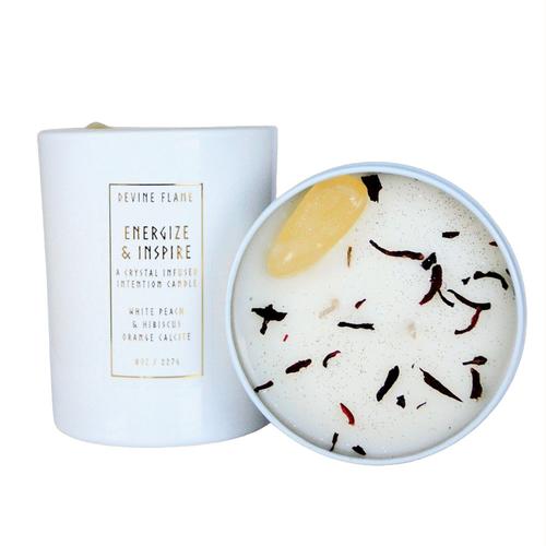 Affirmation Candle: Energize & Inspire (Peach Hibiscus)