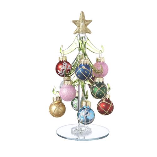 Small Glass Christmas Trees with Ornaments
