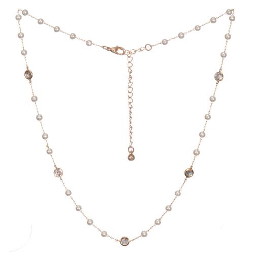 Mini Pearl/Cubic Zirconia Necklace