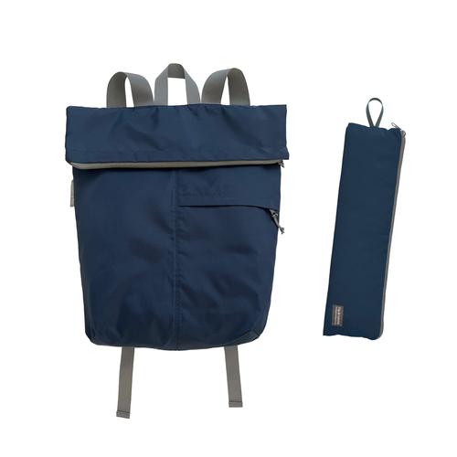 Fold-Up Recycled Backpack: Navy