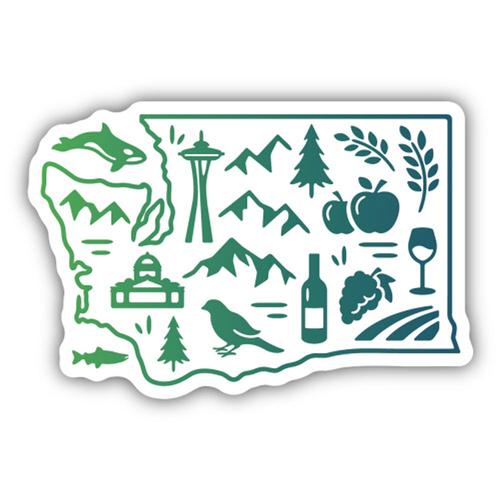 Sticker: Washington State Icons