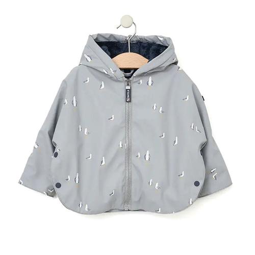 Printed Raincoat w/ Fleece Lining: Seagulls/Gray