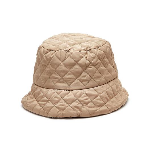 Quilted Bucket Hat: Latte