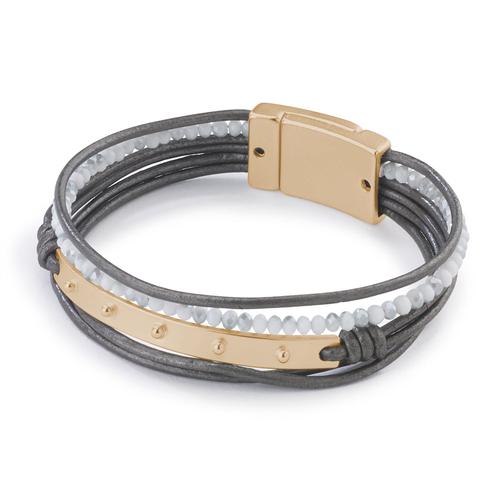 Beaded Bar Multistrand Bracelet: Gold