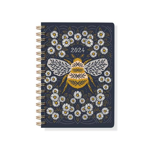 Spiral 17 Month Planner: Bumblebee/2024