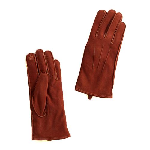 Classic Shearling Suede Gloves: Camel