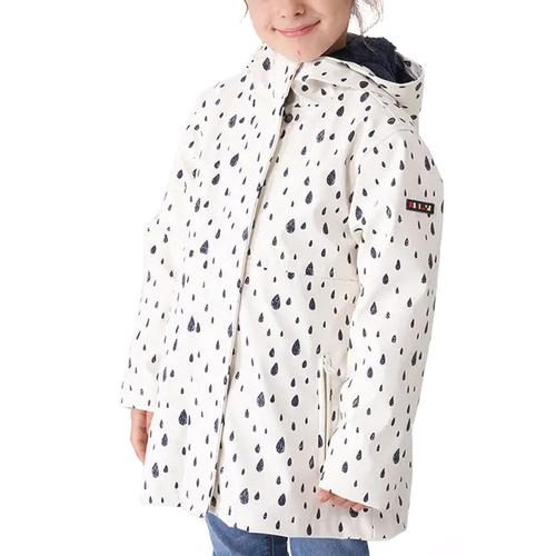 Toddler Printed Raincoat w/ Fleece Lining: Droplets