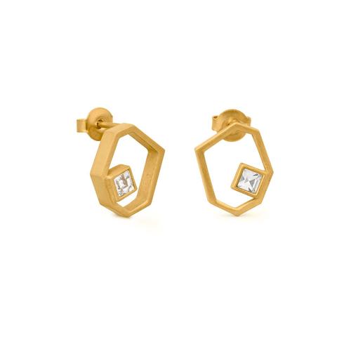 Geoda Earrings: Gold