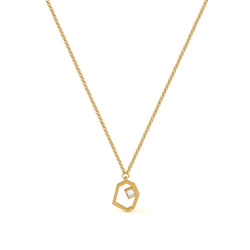 Geoda Necklace: Gold
