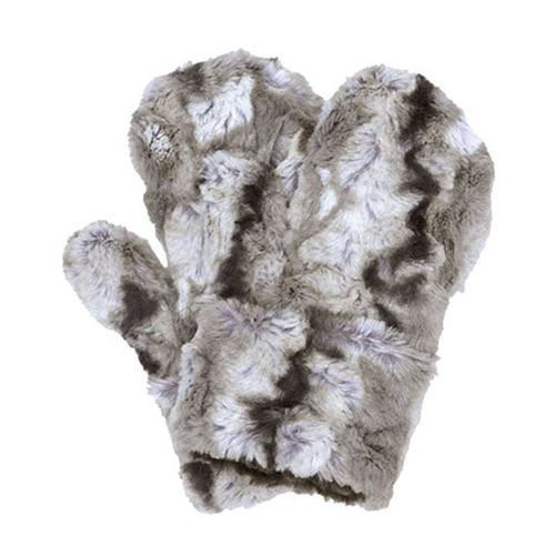 Faux Fur Mittens: White Water