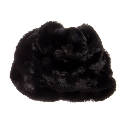 Royal Opulence Faux Fur Beanie Hat: Onyx