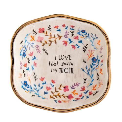 Antiqued Trinket Bowl: I Love Mom