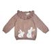  Furry Bunny Ruffle Collar Baby Pullover Sweater : Cafe Latte