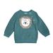 Lion Appliqu & Eacute ; Pullover Sweater : Teal Blue