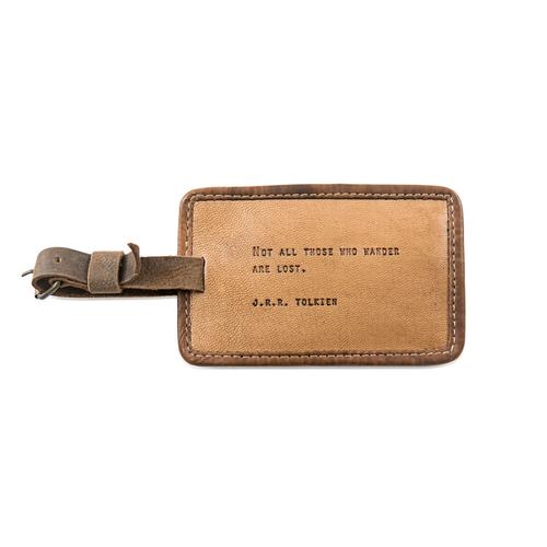 Leather Luggage Tag: Not All Those Who Wander