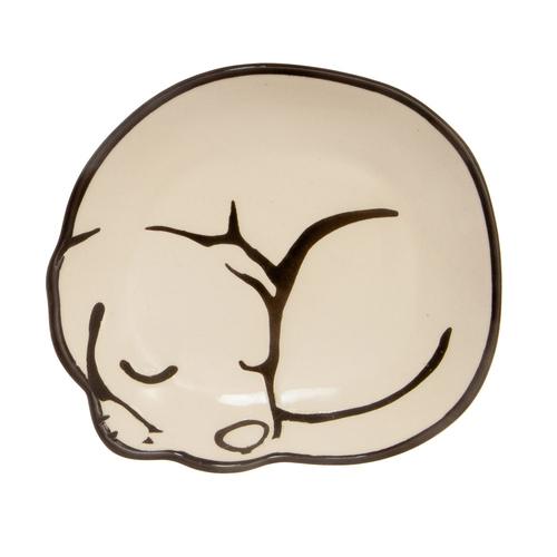 Sleeping Animal Sculpted Dish: Dog