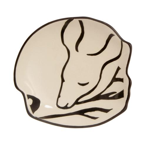 Sleeping Animal Sculpted Dish: Deer