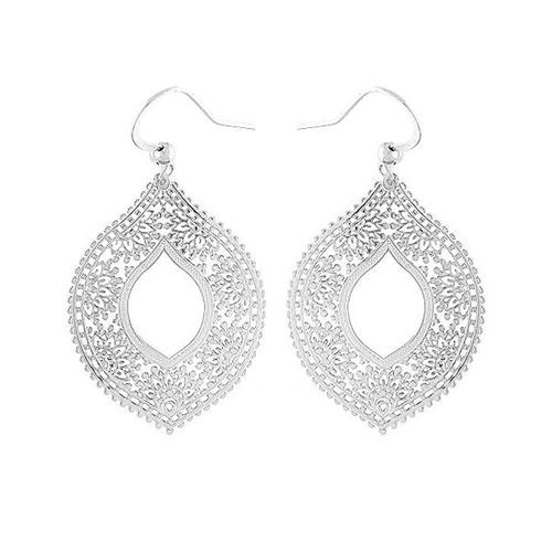 Filigree Drop Earrings: Silver