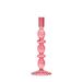  Hand- Blown Glass Tapered Candlestick : Pink