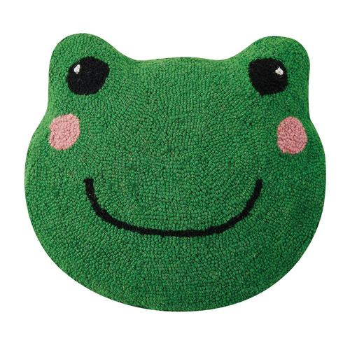 Hooked Throw Pillow: Frog