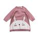  Jacquard Knit Baby Dress : Bunny/Vintage Rose
