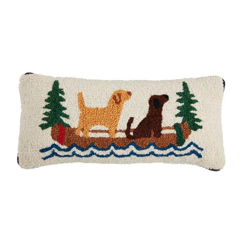 Hook Wool Pillow: Canoe