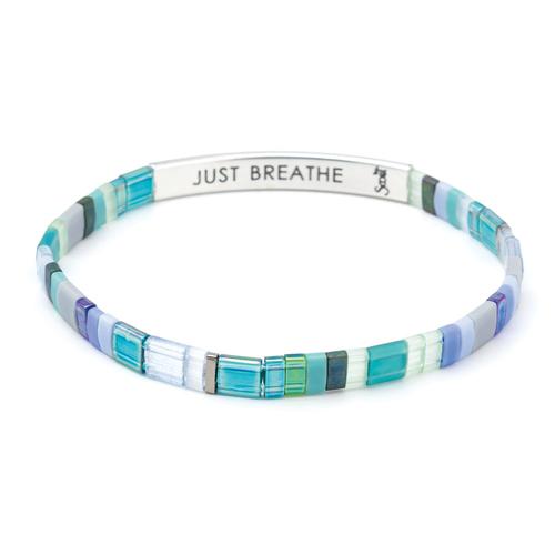 Good Karma Miyuki Bracelet: Just Breathe (Turquoise/Green/Silver)
