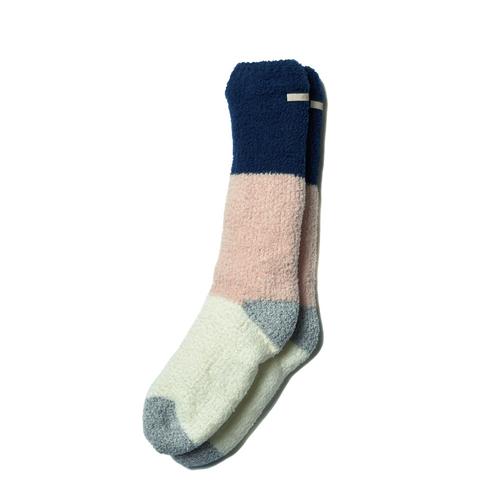 Color Block Slipper Socks: Rose/Marine