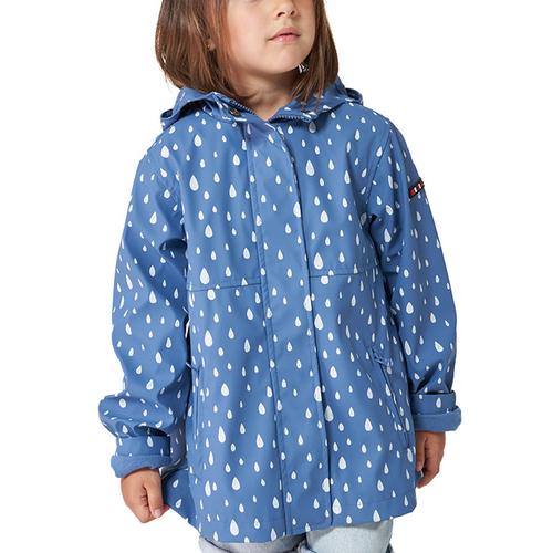 Toddler Printed Raincoat: Droplets (Blue/White)