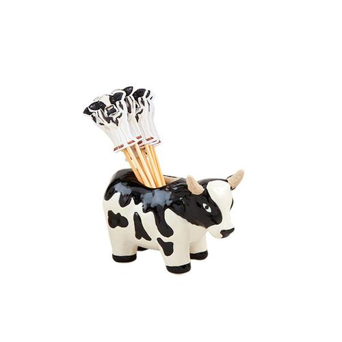 Farm Animal Toothpick Caddy Set: Cow