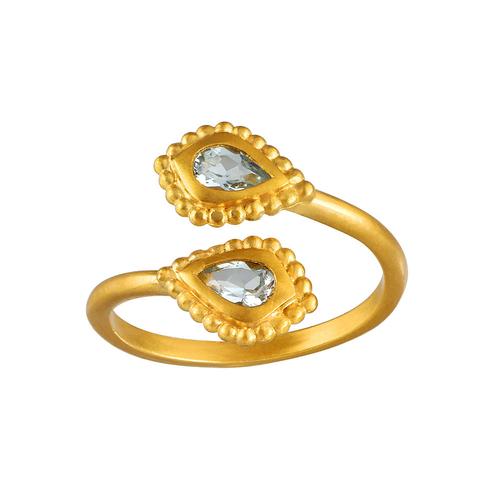 Commune with Love Adjustable Ring: Blue Topaz