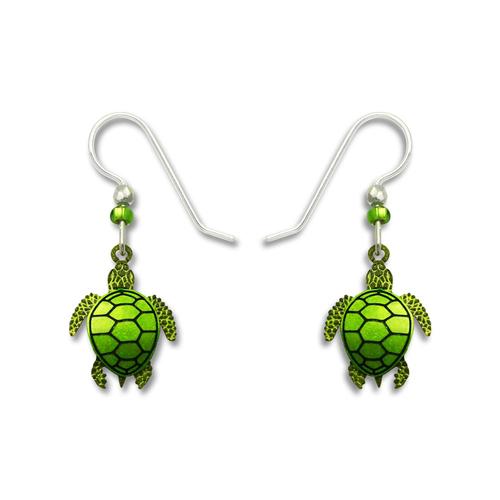 Yellow-Green & Olive Two-Part Turtle Earrings