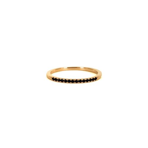 Half Pavé Ring: Black/Size 7