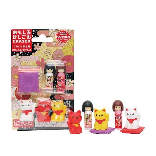 Iwako Eraser: Doll & Lucky Cat