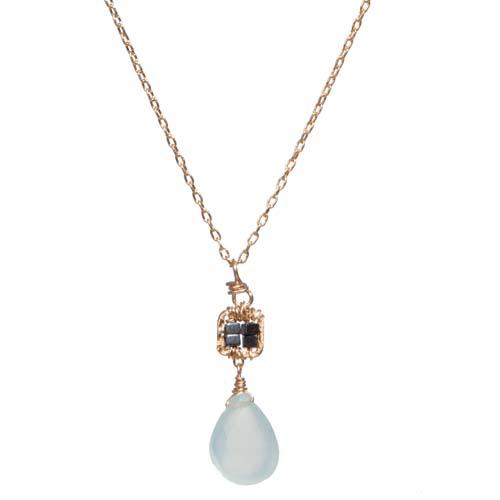 Opal Chalcedony/Hematite Necklace