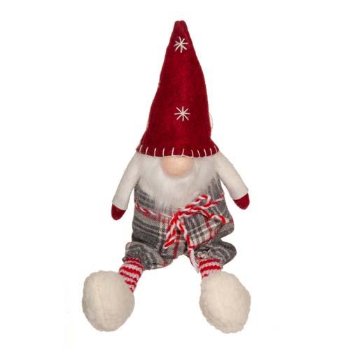 Xmas Dangle Leg Gnome: Red/Snowflake