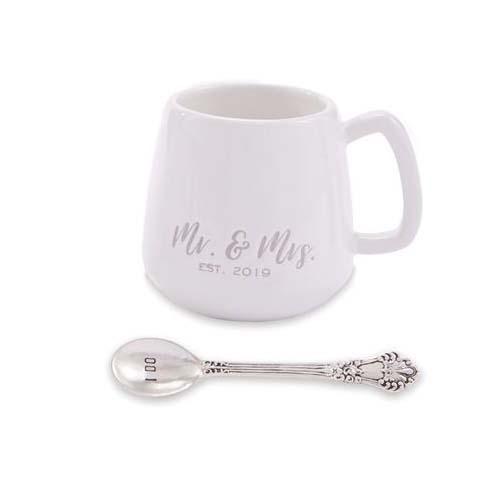 Wedding Mug/Spoon Set: Mr and Mrs