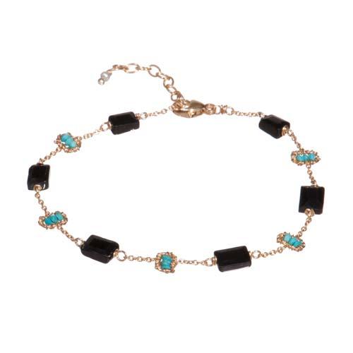 Black Spinel/Turquoise Bracelet