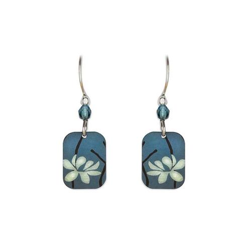 Blooming Lotus Earrings- Blue/Silver