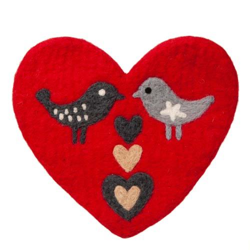 Wool Trivet: Love Birds