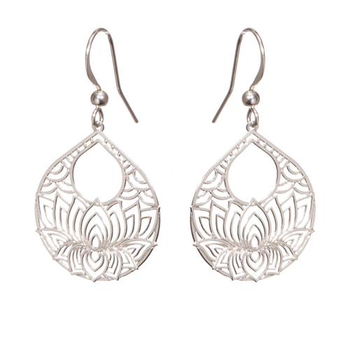 Lotus Earrings: Silver