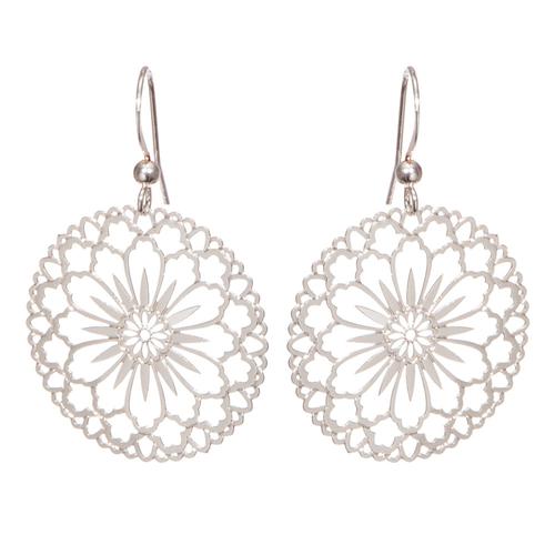 Flower Earrings: Silver