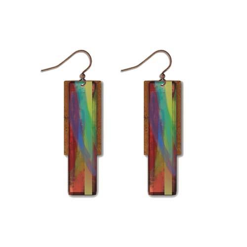  Giclée Earrings : Rectangle Copper Spectr