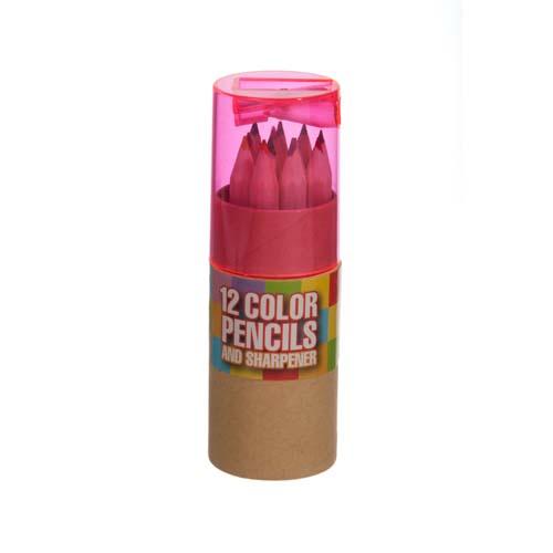 Mini Color Pencil Set w/Sharpener: Pink