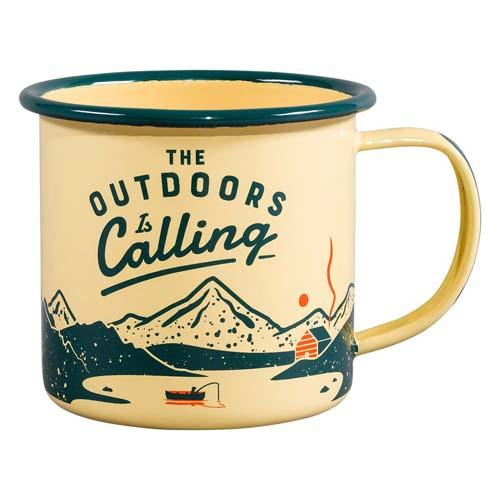 Enamel Mug: Outdoors Is Calling