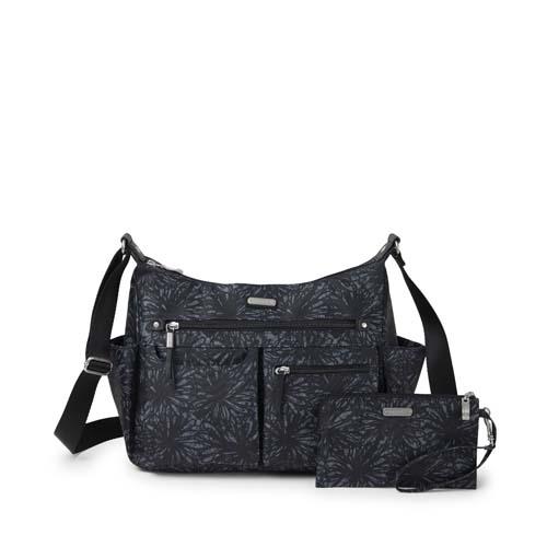 Anywhere Large Hobo Tote: Onyx Floral