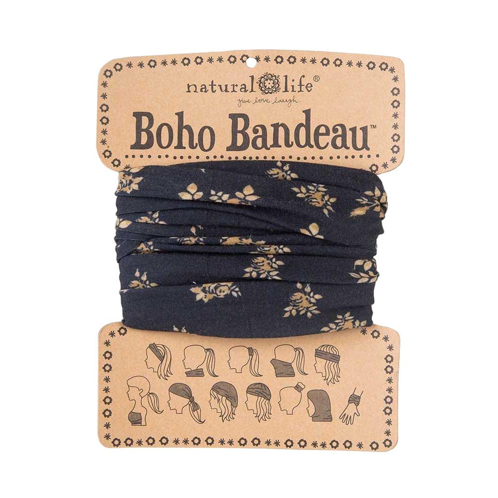  Boho Bandanas : Black & Cream Floral